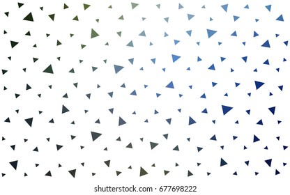 Dark Blue, Green vector abstract colorful background, which consist of triangles. Pattern with colored triangles on white background.
