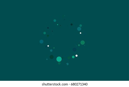 Dark Blue, Green vector abstract pattern with circles. Geometry template for your business design. Background with colored spheres.