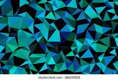 Dark Blue, Green vector abstract polygonal background. A vague abstract illustration with gradient. A new texture for your design.