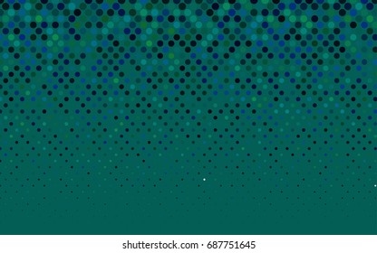 Dark Blue, Green vector abstract pattern with circles. Geometry template for your business design. Background with colored spheres.