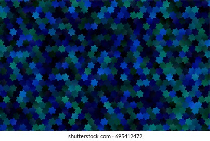 Dark Blue, Green vector abstract textured polygonal background. Brand-new blurry hexagonal design. Pattern can be used for background.