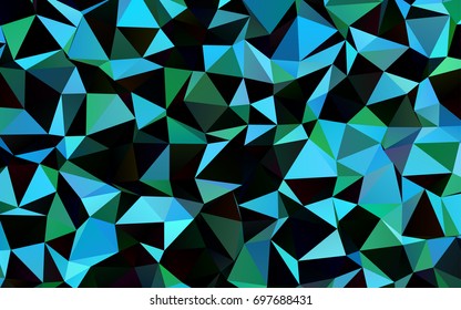 Dark Blue, Green vector abstract polygonal background. Geometric illustration in Origami style with gradient.  The template can be used as a background for cell phones.
