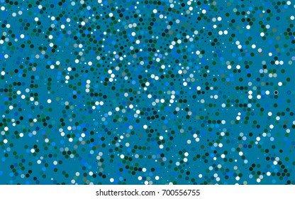 Dark Blue, Green vector abstract pattern with circles. Geometry template for your business design. Background with colored spheres.