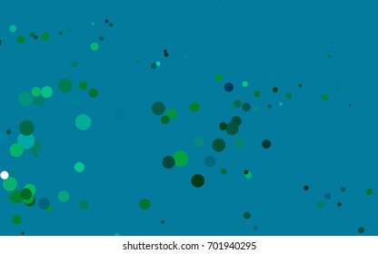 Dark Blue, Green vector abstract pattern with circles. Geometry template for your business design. Background with colored spheres.