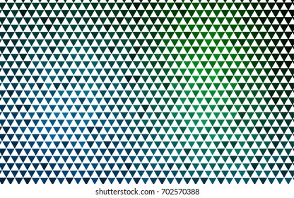 Dark Blue, Green vector abstract colorful background, which consist of triangles. Pattern with colored triangles on white background.