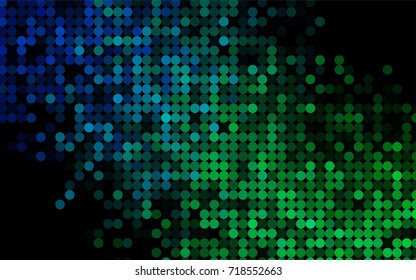 Dark Blue, Green vector abstract pattern with circles. Geometry template for your business design. Background with colored spheres.