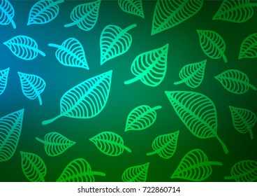 Dark Blue, Green vector abstract doodle template. Shining colored illustration with doodles in Zen tangle style. The textured pattern can be used for website.