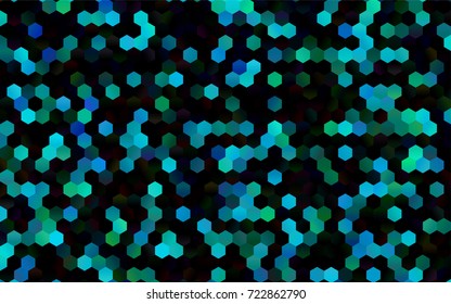 Dark Blue, Green vector abstract textured polygonal background. Brand-new blurry hexagonal design. Pattern can be used for background.