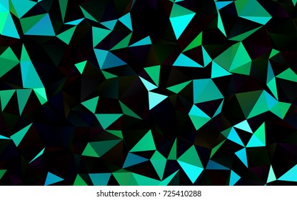 Dark Blue, Green vector abstract polygonal background. A completely new color illustration in a vague style. The best triangular design for your business.