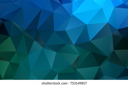 Dark Blue, Green vector abstract polygonal background. A vague abstract illustration with gradient. The polygonal design can be used for your web site.