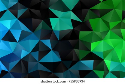 Dark Blue, Green vector abstract polygonal background. Colorful abstract illustration with gradient. The completely new template can be used for your brand book.