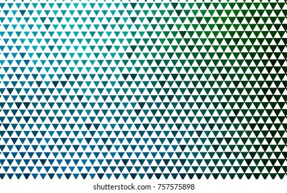 Dark Blue, Green vector abstract colorful background, which consist of triangles. Pattern with colored triangles on white background.