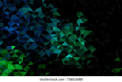 Dark Blue, Green vector abstract polygonal pattern. An elegant bright illustration with gradient. The polygonal design can be used for your web site.