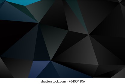 Dark Blue, Green vector abstract polygonal template. Glitter abstract illustration with an elegant design. The best triangular design for your business.