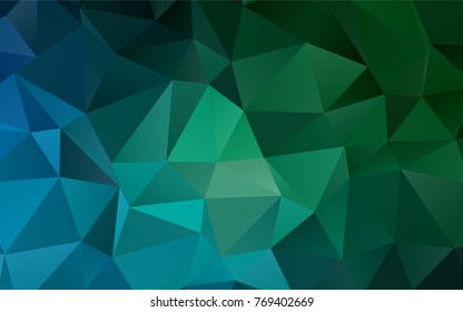 Dark Blue, Green vector abstract polygonal background. A vague abstract illustration with gradient. A completely new template for your business design.