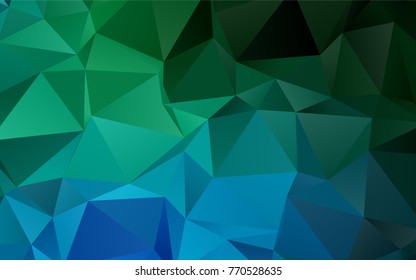 Dark Blue, Green vector abstract mosaic background. Glitter abstract illustration with an elegant design. The textured pattern can be used for background.