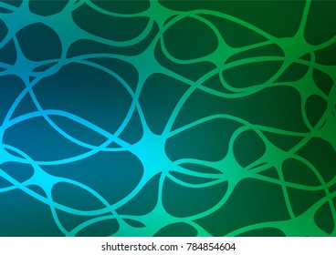 Dark Blue, Green vector abstract doodle pattern. Shining colored illustration with doodles in Zen tangle style. Brand-new style for your business design.