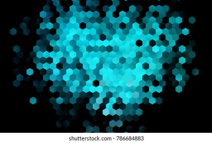 Dark Blue, Green vector abstract textured polygonal background. Brand-new blurry hexagonal design. Pattern can be used for background.