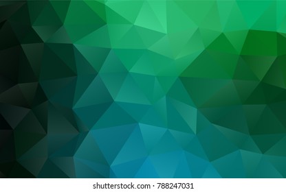 Dark Blue, Green vector abstract polygonal background. Glitter abstract illustration with an elegant design. A completely new template for your business design.