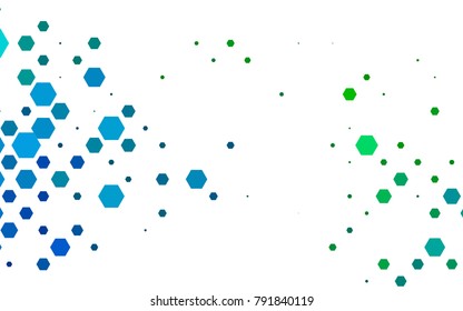 Dark Blue, Green vector abstract textured polygonal background. Brand-new blurry hexagonal design. Pattern can be used for background.
