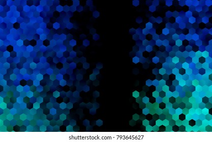 Dark Blue, Green vector abstract textured polygonal background. Brand-new blurry hexagonal design. Pattern can be used for background.