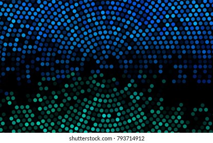 Dark Blue, Green vector abstract pattern with circles. Geometry template for your business design. Background with colored spheres.