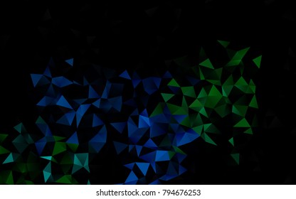 Dark Blue, Green vector abstract polygonal template. Colorful abstract illustration with gradient. The polygonal design can be used for your web site.