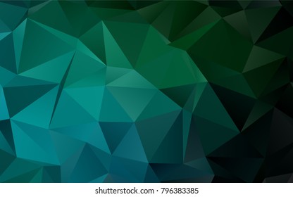Dark Blue, Green vector abstract mosaic background. Modern geometrical abstract illustration with gradient. Brand-new design for your business.