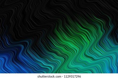 Dark Blue, Green vector backdrop with bent lines. Creative geometric illustration in marble style with gradient. The template for cell phone backgrounds.