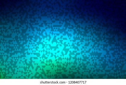Dark Blue, Green vector backdrop with lines, triangles. Decorative design in abstract style with triangles. The template can be used as a background.