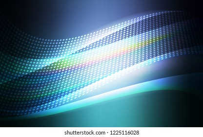 Dark Blue, Green vector backdrop with dots and lines. Glitter abstract illustration with connection of triangle structure. Pattern for design of window blinds, curtains.