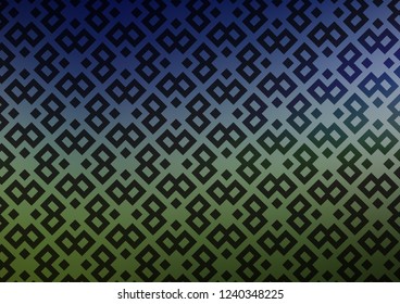 Dark Blue, Green vector backdrop with rectangles, squares. Illustration with set of colorful rectangles. The template can be used as a background.