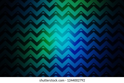 Dark Blue, Green vector backdrop with lines, triangles. Glitter abstract illustration with triangular shapes. Pattern for commercials.