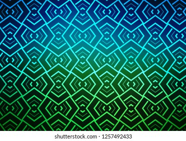 Dark Blue, Green vector backdrop with long lines. Lines on blurred abstract background with gradient. Pattern for websites, landing pages.
