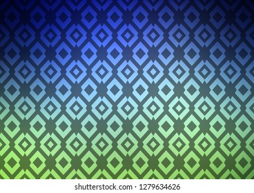 Dark Blue, Green vector backdrop with rectangles, squares. Abstract gradient illustration with rectangles. Smart design for your business advert.