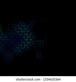 Dark Blue, Green vector backdrop with lines, triangles. Gradient triangles in abstract style on simple form. Template for wallpapers.