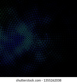 Dark Blue, Green vector backdrop with circles. Illustration with set of shining colorful abstract spheres. Pattern for websites, landing pages.