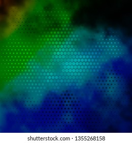 Dark Blue, Green vector backdrop with circles. Abstract colorful disks on simple gradient background. Pattern for websites, landing pages.