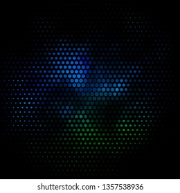Dark Blue, Green vector backdrop with circles. Glitter abstract illustration with colorful drops. Design for your commercials.