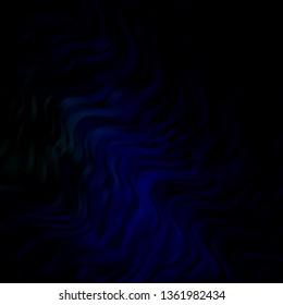 Dark Blue, Green vector backdrop with curves. Brand new colorful illustration with bent lines. Template for cellphones.