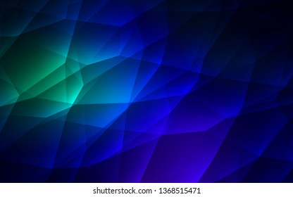 Dark Blue, Green vector backdrop with lines, triangles. Decorative design in abstract style with triangles. Best design for poster, banner.