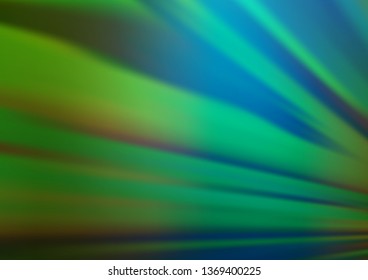 Dark Blue, Green vector backdrop with long lines. Lines on blurred abstract background with gradient. Pattern for ads, posters, banners.