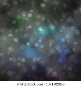 Dark Blue, Green vector backdrop with circles. Abstract illustration with colorful spots in nature style. Pattern for booklets, leaflets.