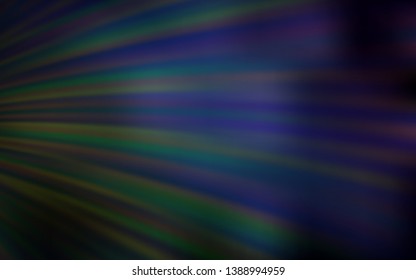 Dark Blue, Green vector backdrop with curved lines. Modern gradient abstract illustration with bandy lines. A completely new template for your design.