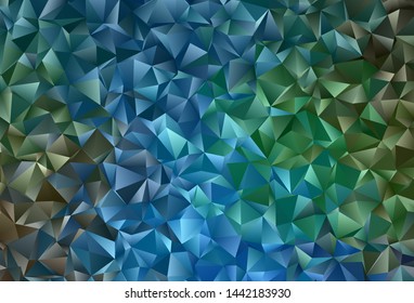 Dark Blue, Green vector backdrop with lines, triangles. Modern abstract illustration with colorful triangles. Smart design for your adverts.
