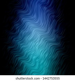 Dark Blue, Green vector backdrop with curves. Abstract gradient illustration with wry lines. Pattern for websites, landing pages.