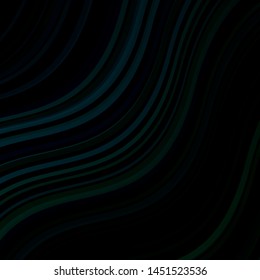 Dark Blue, Green vector backdrop with curves. Abstract gradient illustration with wry lines. Template for cellphones.