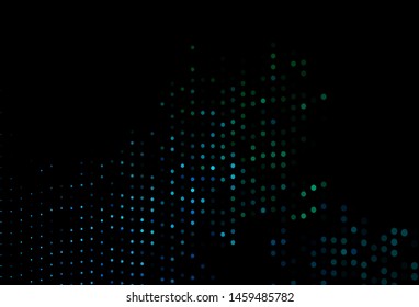 Dark Blue, Green vector backdrop with dots. Modern abstract illustration with colorful water drops. Pattern for ads, leaflets.
