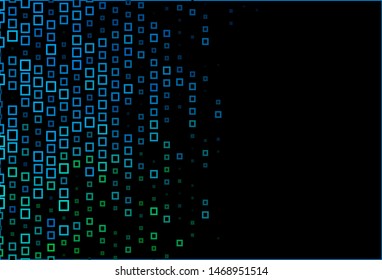 Dark Blue, Green vector backdrop with rhombus. Rectangles on abstract background with colorful gradient. Pattern for commercials.