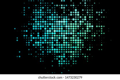 Dark Blue, Green vector backdrop with dots. Blurred decorative design in abstract style with bubbles. Pattern for ads, booklets.